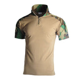 Tactical Camouflage Army Hunting Short Sleeve T-Shirts - Combat Military Hiking Shirts for Men