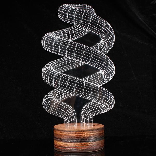 3D Visual LED Table Lamp - Energy Saving Wooden Night Light for Holidays