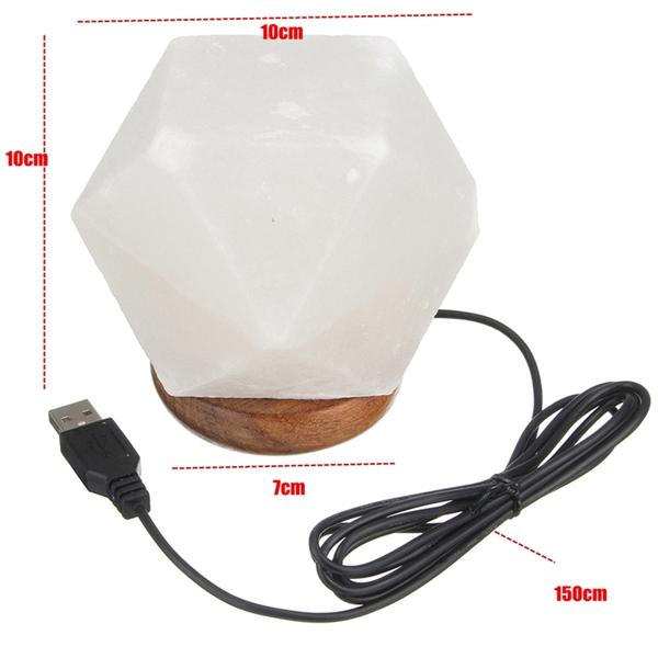 Colorful LED Natural Crystal Rock USB Salt Lamp Night Light Decor