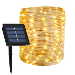 39FT 100 LED Solar String Rope Lights - Waterproof Fairy Lights for Xmas, Wedding, Party Decor, Night Lighting