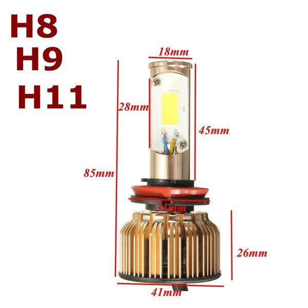 48W COB LED Headlight Kit, Hi-Lo Beam, 4800LM, 6000K