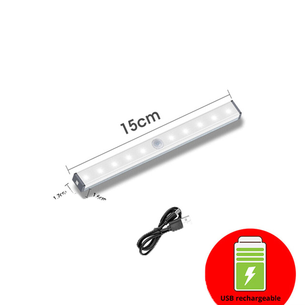 USB Rechargeable LED Night Light with Motion Sensor for Closet, Wardrobe, Kitchen, Bedroom, and Step Lighting