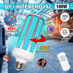 100W UV Germicidal Sterilizer Lamp - LED UVC E27 Home Disinfection Light Bulb