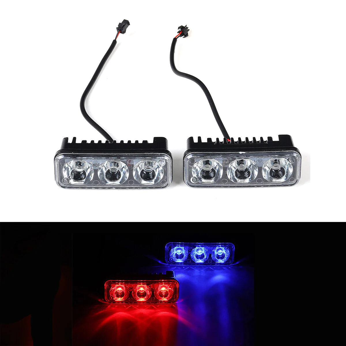 Super Bright Waterproof 3 LED Daytime Running Light for Car & Motorcycle Modification