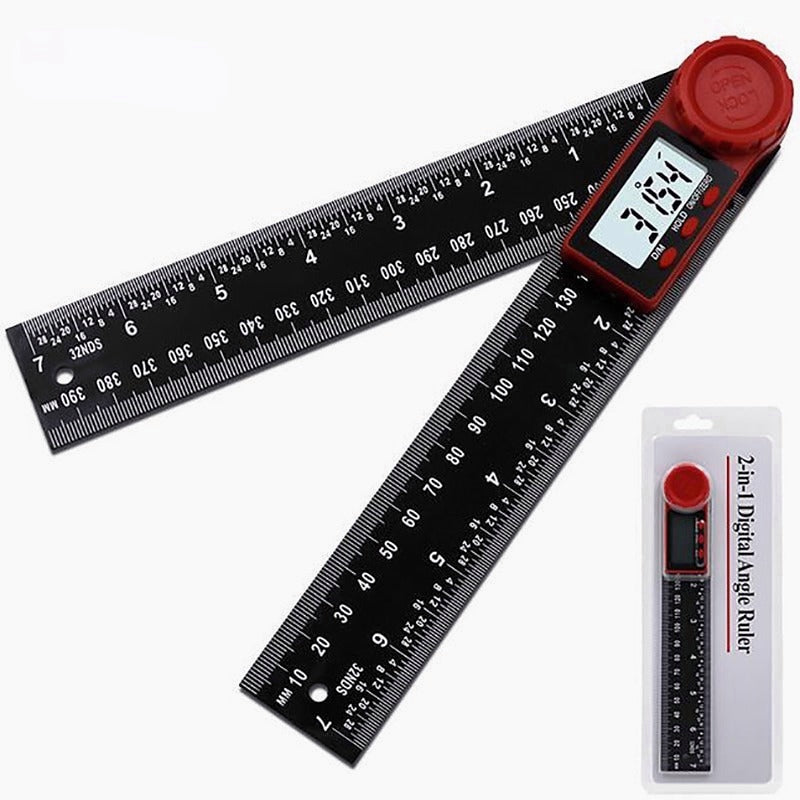 2-in-1 Digital Angle Finder & Protractor Measuring Tool for Woodworking & DIY Projects