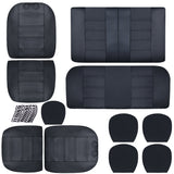 11pcs Universal Waterproof PU Seat Covers for 5-Seats Car SUV - Full Set Protector with Socket Sleeve