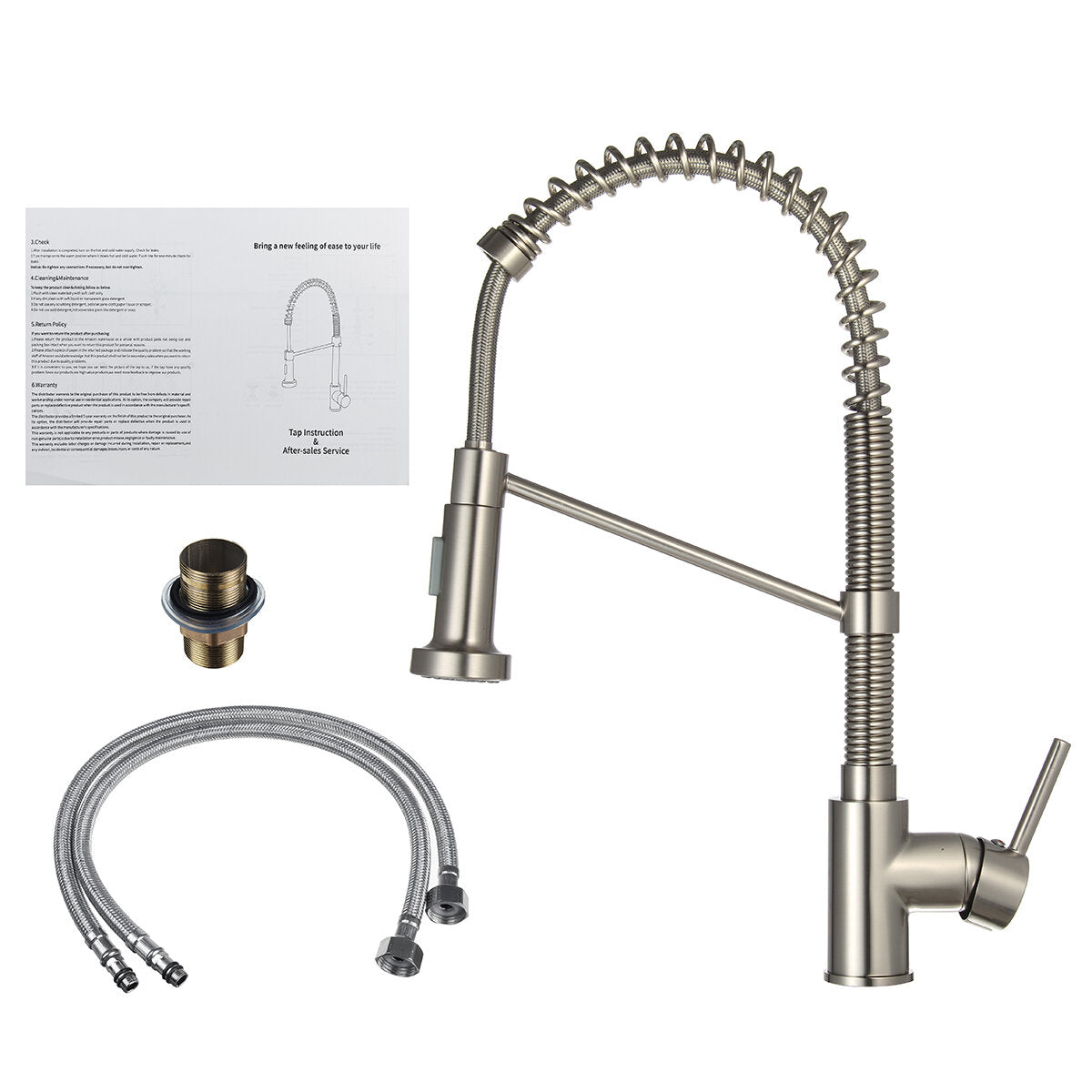Single Handle Kitchen Faucet with Swivel Spout and Pull Down Spray Mixer Tap