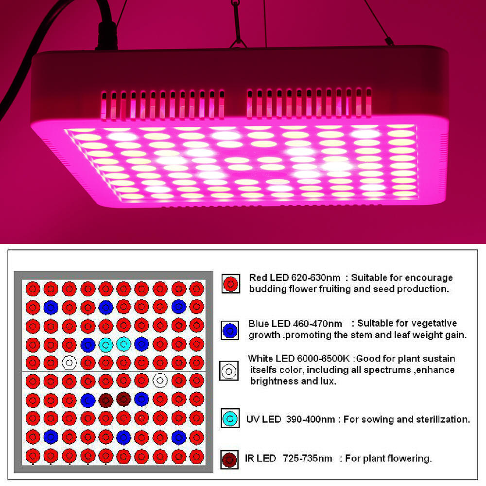 300W Full Spectrum LED Grow Light for Hydroponics, Veg, Flower, and Medical Plants