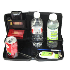 Foldable Car Seat Back Table: Multi-Layer Food & Drink Holder with Multifunctional Phone Stand