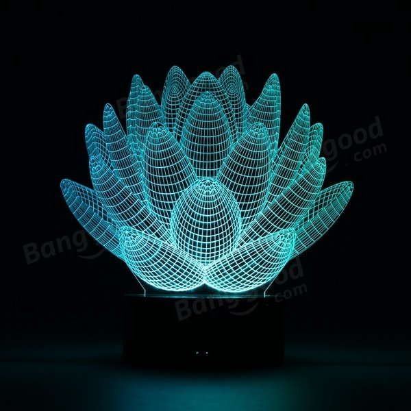 3D Color Changing LED Desk Lamp - Remote Controlled Acrylic USB Night Light, Perfect Christmas Gift