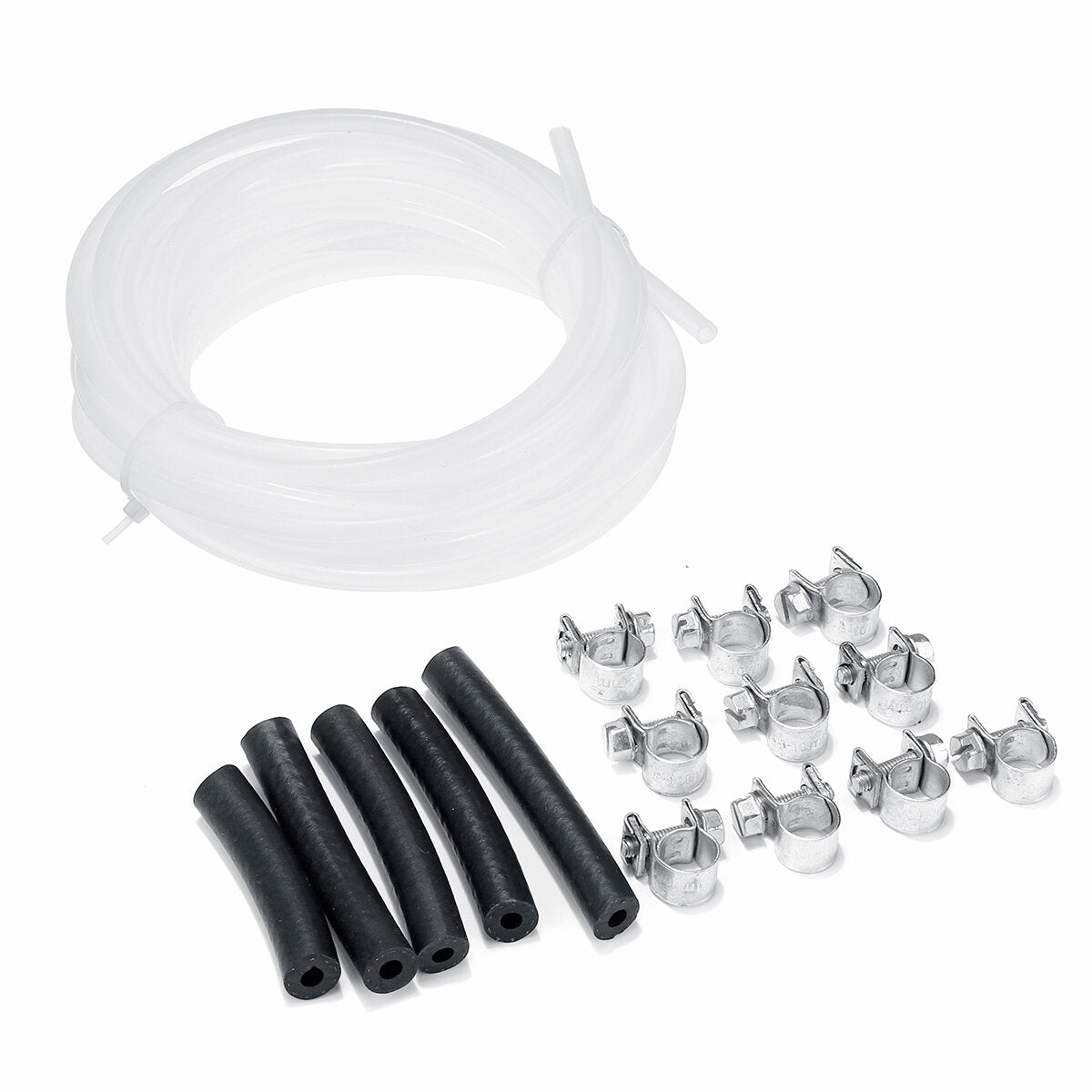 3mm 5M Fuel Pipe Line Hose Clip Kit Rubber+Metal for Heater Fuel Tank