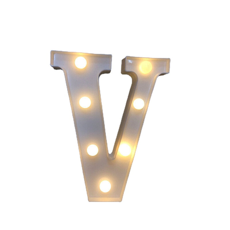 LED English Letter & Symbol Pattern Night Light - Home Decor for Bedroom, Birthday Party, Proposal