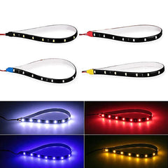 6Pcs DC12V LED Strip Lights for Car Motorcycle - Waterproof, Multi-Color Decorative Atmosphere Lamps