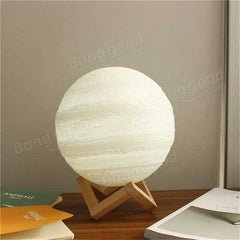 13cm 3D Jupiter Lamp - USB Rechargeable, Touch Sensor, Color Changing LED Night Light, DC5V Gift