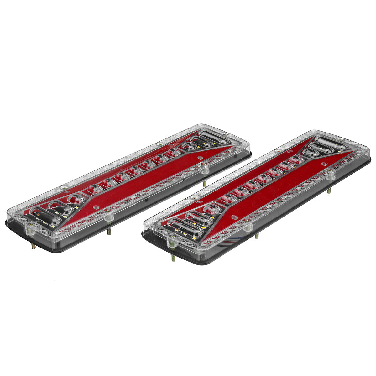 2x 12V 37 LED Flowing Rear Tail Light Turn Signal Brake Reverse Lamp Set