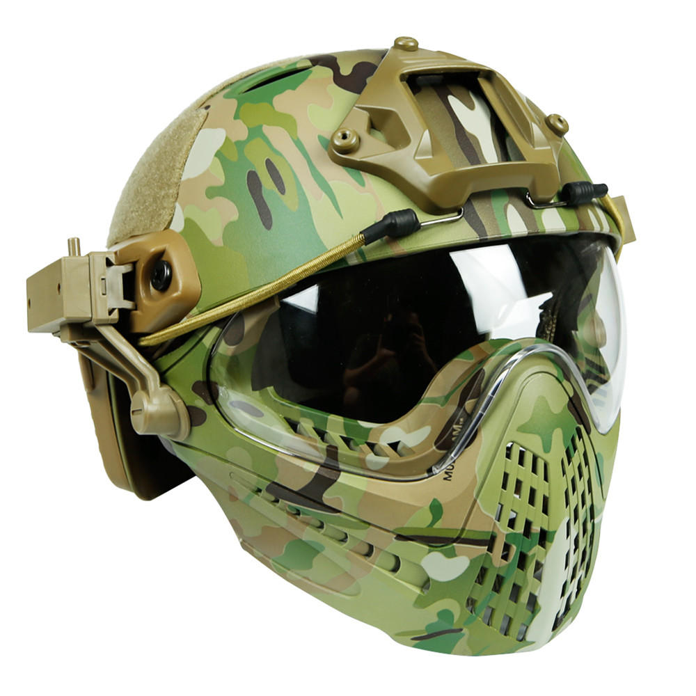 Army Tactical Helmet with Mask for Motorcycle, Hunting, and Outdoor Riding