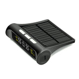 Solar-Powered Tire Pressure Monitor System with External Temperature Warning and Alarm