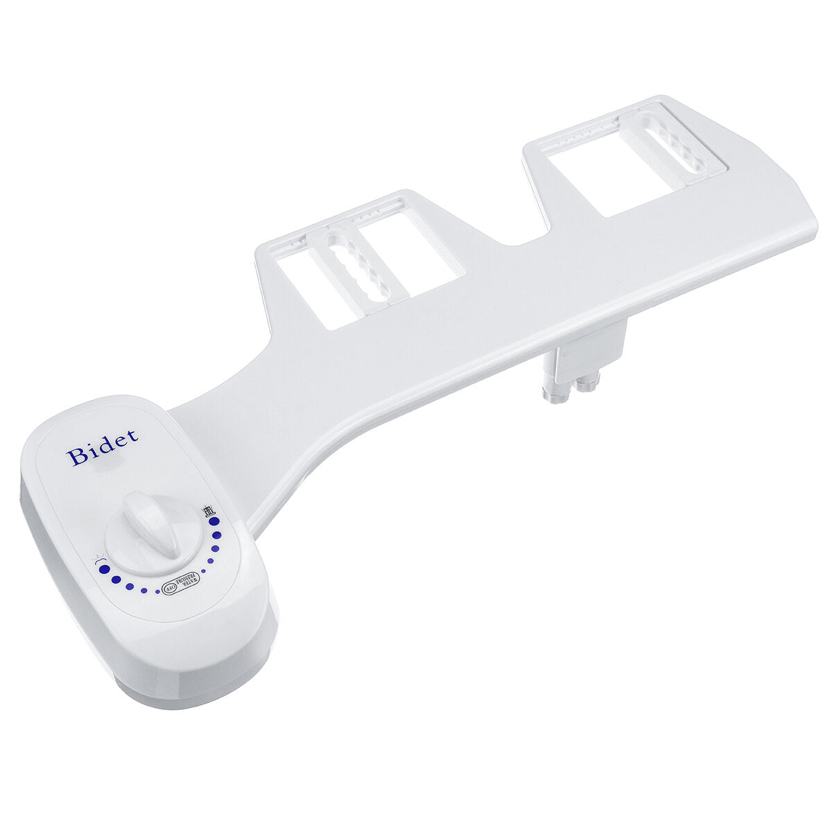 Portable Double-Head White Bidet Attachment - Manual Plastic Toilet Accessory