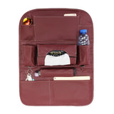 PU Leather Car Seat Back Organizer - Multi-functional with Multi Pockets, Phone and Cup Holder