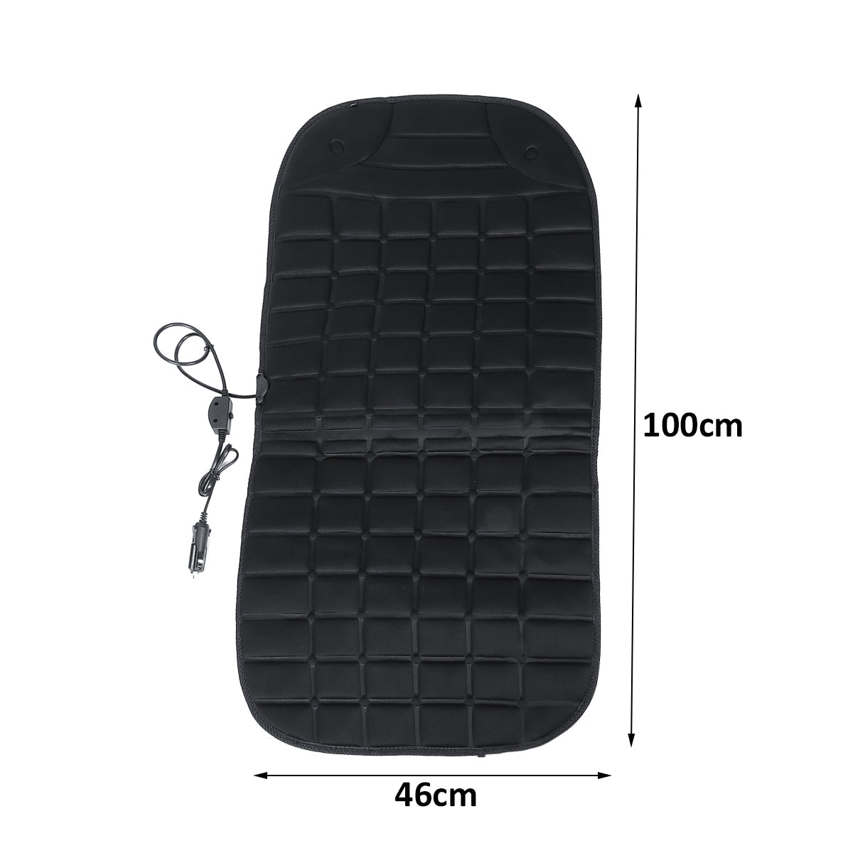 12V 30W Polyester Heated Car Seat Cushion - Winter Electric Warmer Mat for Front Seats