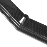 3Pcs Carbon Fiber Look Front Bumper Lip Spoiler Set