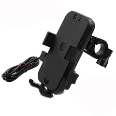 12V 2.1A Dual USB Charger & GPS Phone Holder Handlebar Mount for Motorcycle, Bike, Electric Scooter