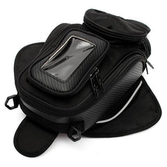 Universal Waterproof Magnetic Motorcycle Oil Fuel Tank Bag, Multi-Layer, Black, 38x25cm