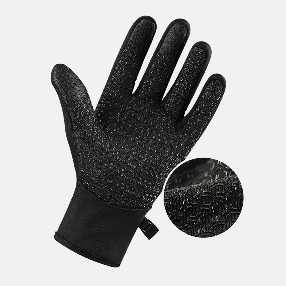 Unisex Warm Plus Velvet Zipper Gloves for Diving, Riding, Climbing, Skiing - Screen-Touchable