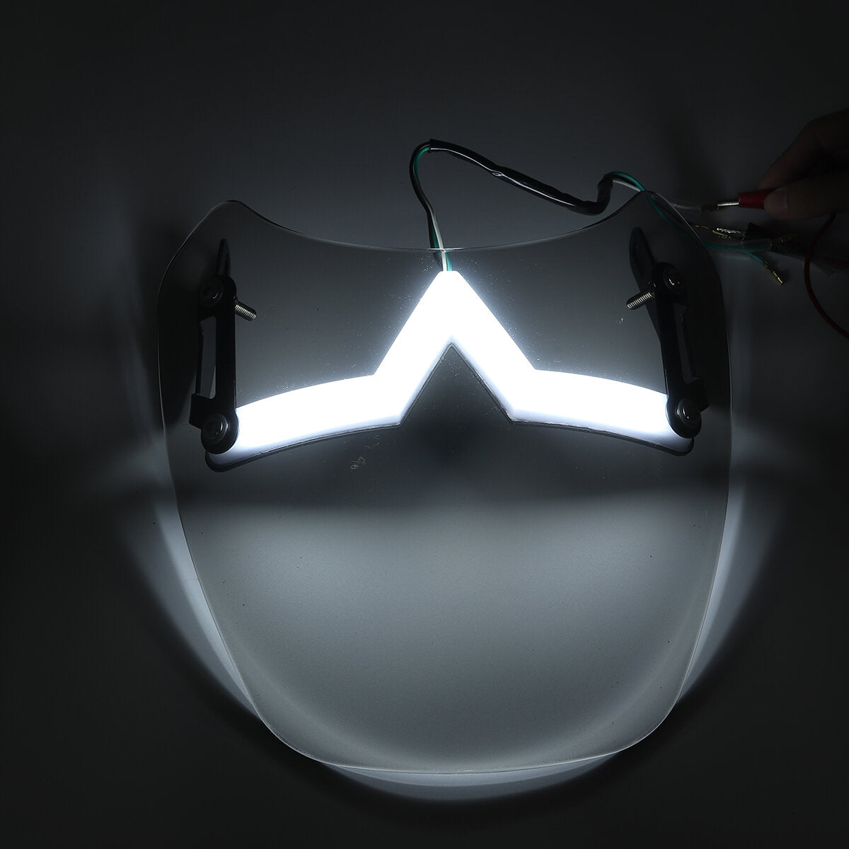 Universal 5-7" Smoke Round Headlight Fairing Motorcycle Windshield with LED