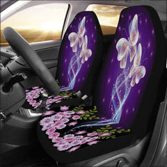 Universal Purple Butterfly Car Seat Covers - Front & Rear Protection