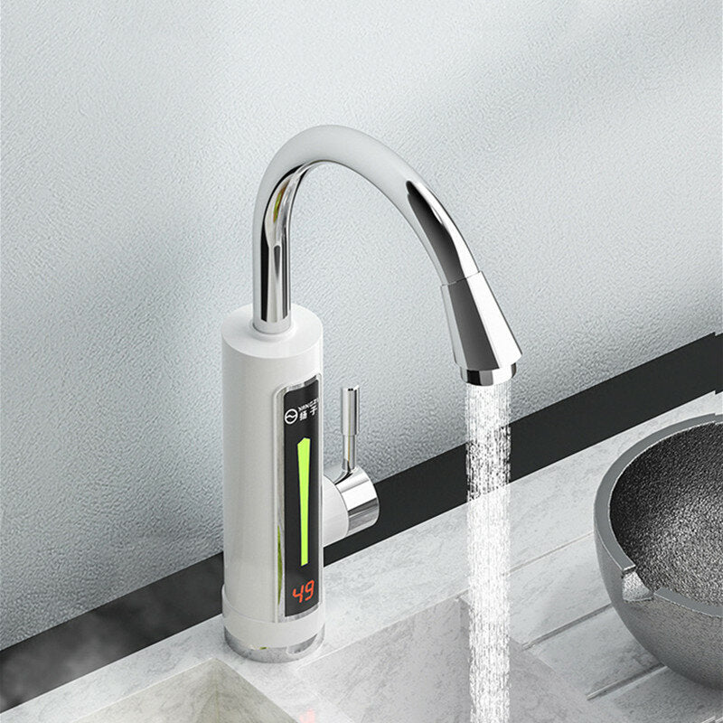 3300W Electric Hot Water Heater Faucet with LED Temperature Display - Instant Heating Tap