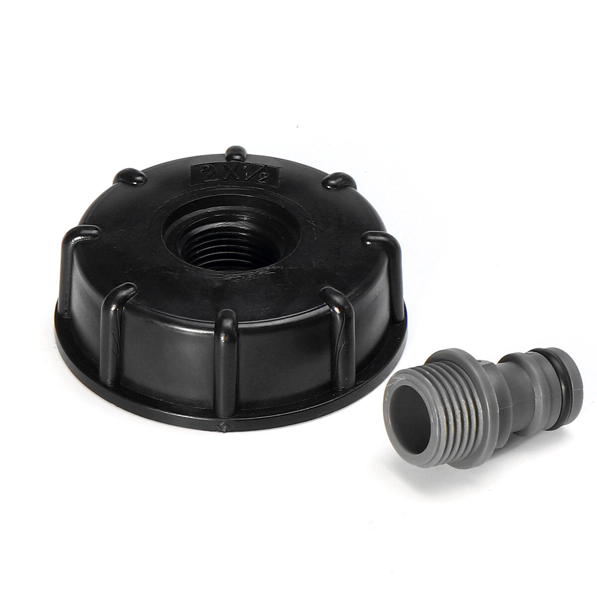 Tank Garden Hose Threaded Cap Adapter Connector Fitting 1/2" & 3/4" Black