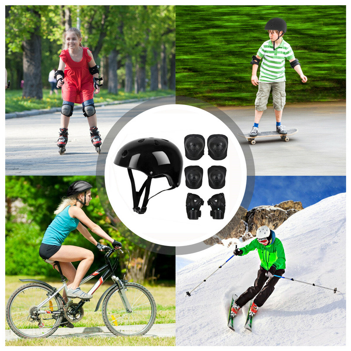 7PCS Kids Safety Gear Set: Helmet, Knee & Elbow Pads for Skating & Biking