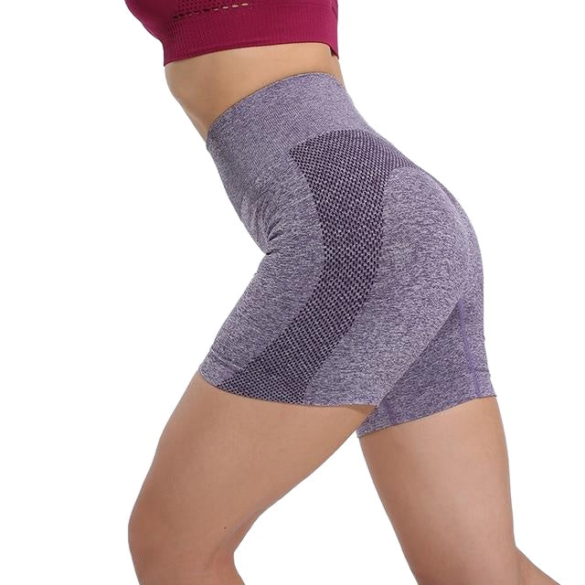 Women's Summer Yoga Shorts - Seamless, Side Mesh, Tight, Elastic, Solid Color Gym Leggings
