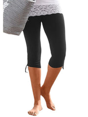 Cotton Blend Mid Waist Stretchy Casual Sports Pants for Women