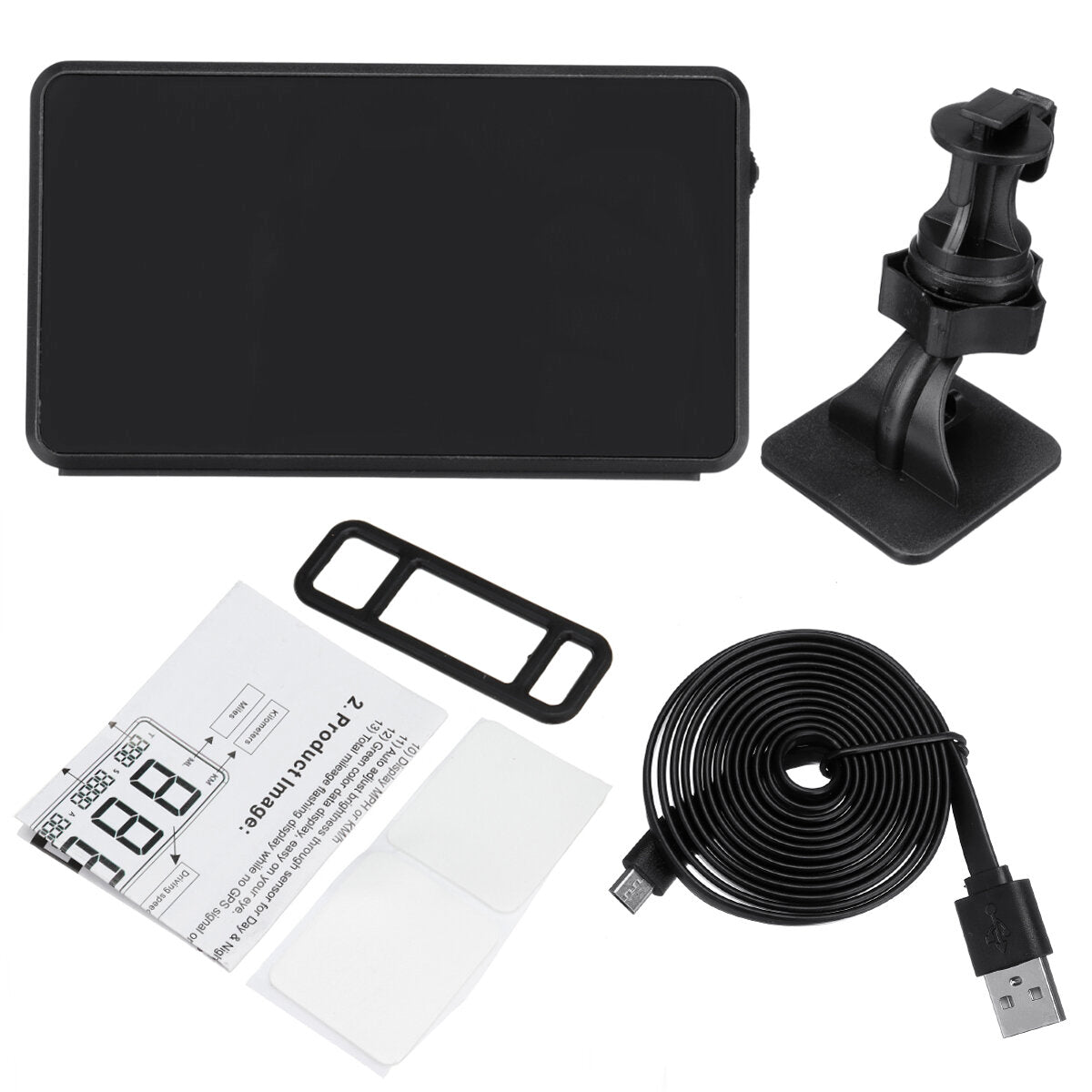 4.5" Car Digital GPS Speedometer HUD: Overspeed, Altitude, Time, MPH/KM/H, Warning Alarm