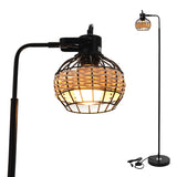 Modern & Rustic Rattan Hollow Cage Floor Lamp for Living Room or Bedroom