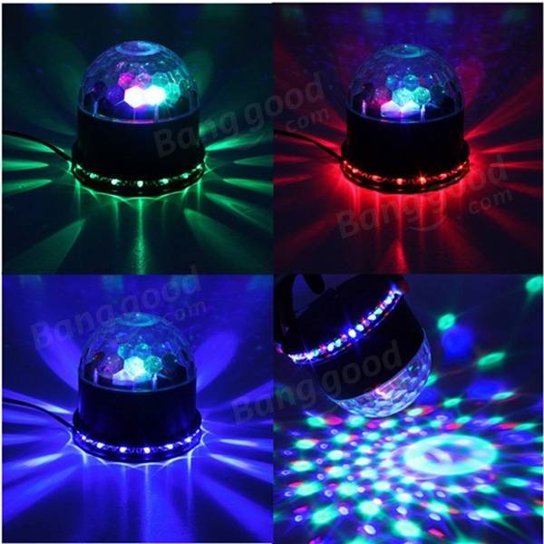 15W LED RGB Crystal Magic Ball Sunflower Stage Light Sound Activated for Christmas Party KTV Disco