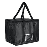 Black Oxford Cloth Insulation Bag with Pearl Cotton, Hand Strap, and PE Film for Takeaway Storage