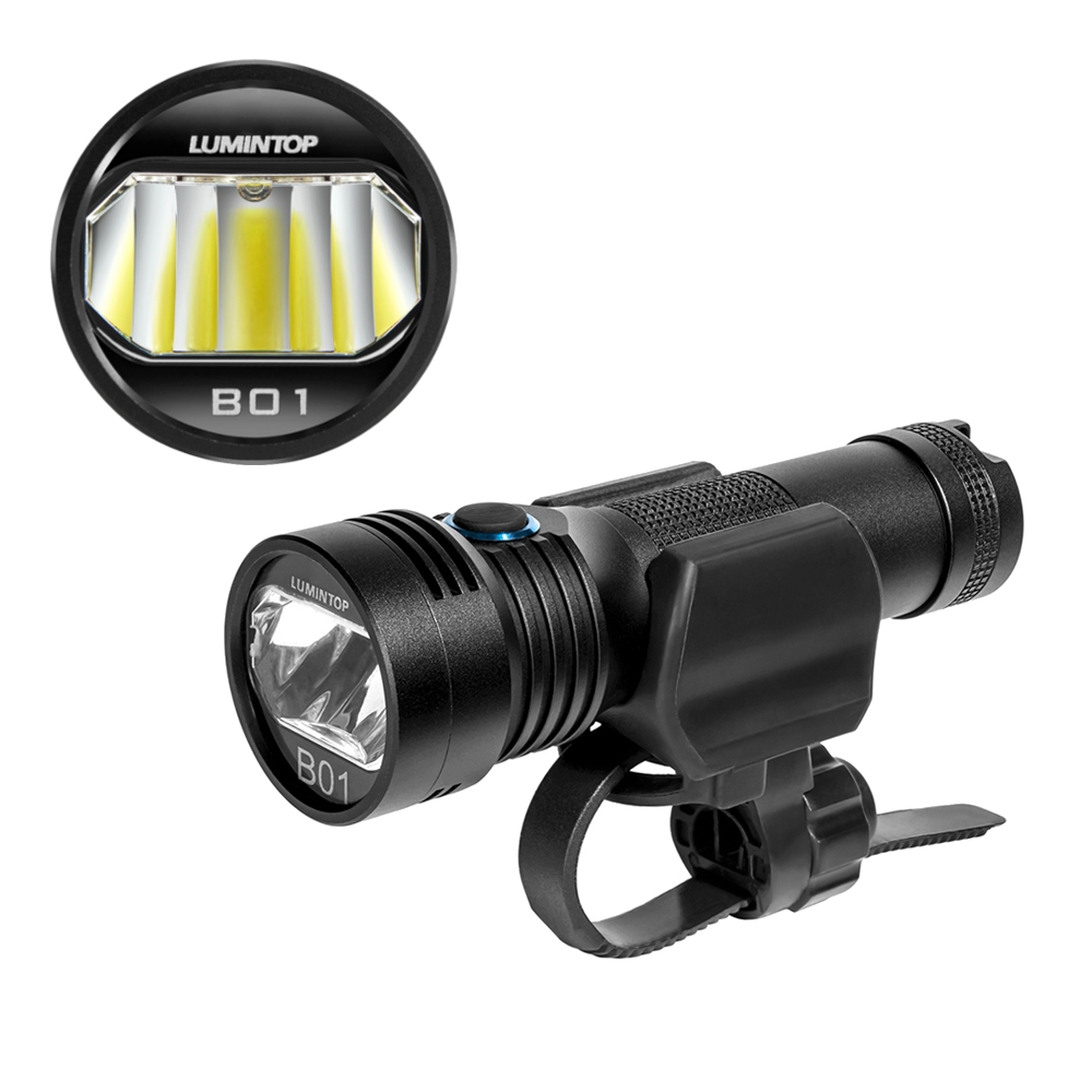 USB Rechargeable Bike Light Headlight - 850lm, 210m Range, Compatible with 21700 & 18650 Batteries