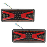 2PCS 24V Flowing Rear Tail Light with Turn Signal, Brake, and Reverse Lamp