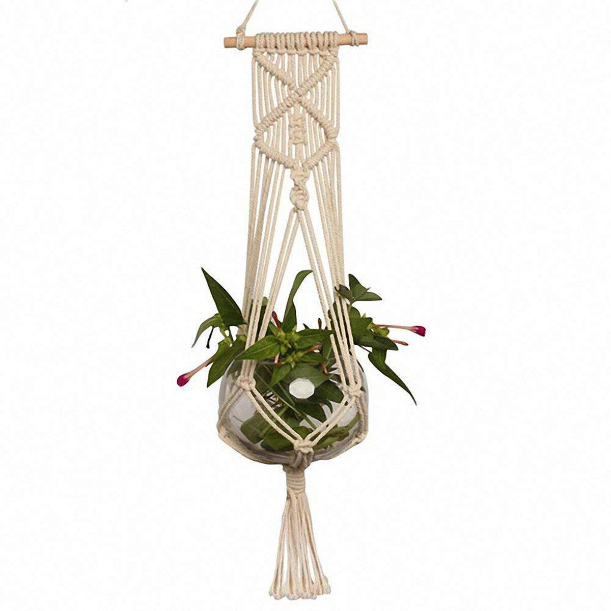 1M Macrame Plant Hanger Pot Holder - Hemp Rope Hanging Basket Craft Decoration