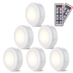 6pcs LED Cabinet Lights with 2 Remote Controllers, 4000K Night Lights for Kitchen, Closet, Bedroom, Corridor