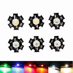 1W High Power LED PCB Bulb Beads Chips for Car, Indoor Reading Lamp, Aquarium with Heat Sink