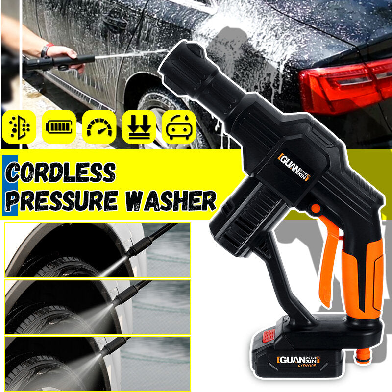 20V Wireless High Pressure Car Washer - Handheld Auto Spray Water Gun for Car Cleaning and Washing
