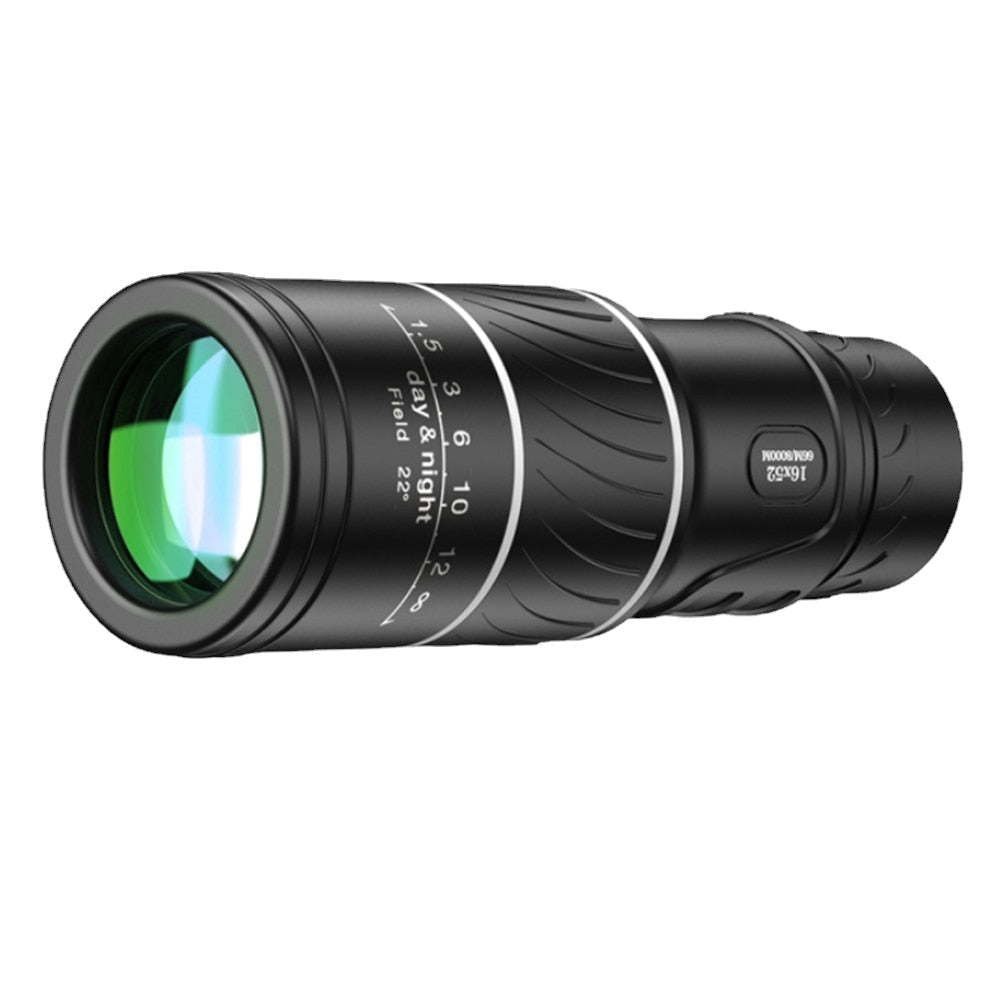 Powerful 16x52 HD Monocular Telescope - Long Range Spotting Scope with Super Zoom for Camping and Fishing