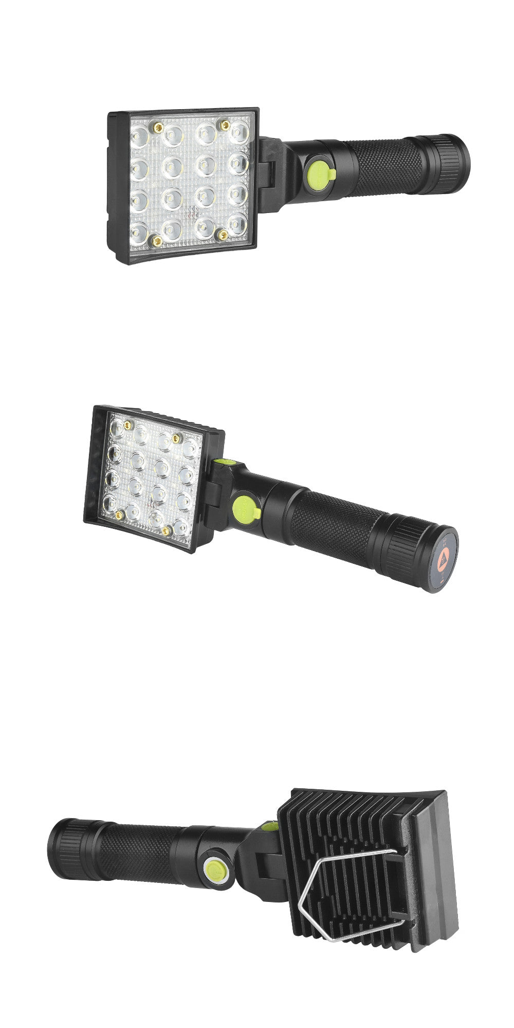 16x COB LED Flashlights - 4 Colors, 4 Modes, 180 Degree Adjustable Head, Magnetic Tail, USB Rechargeable