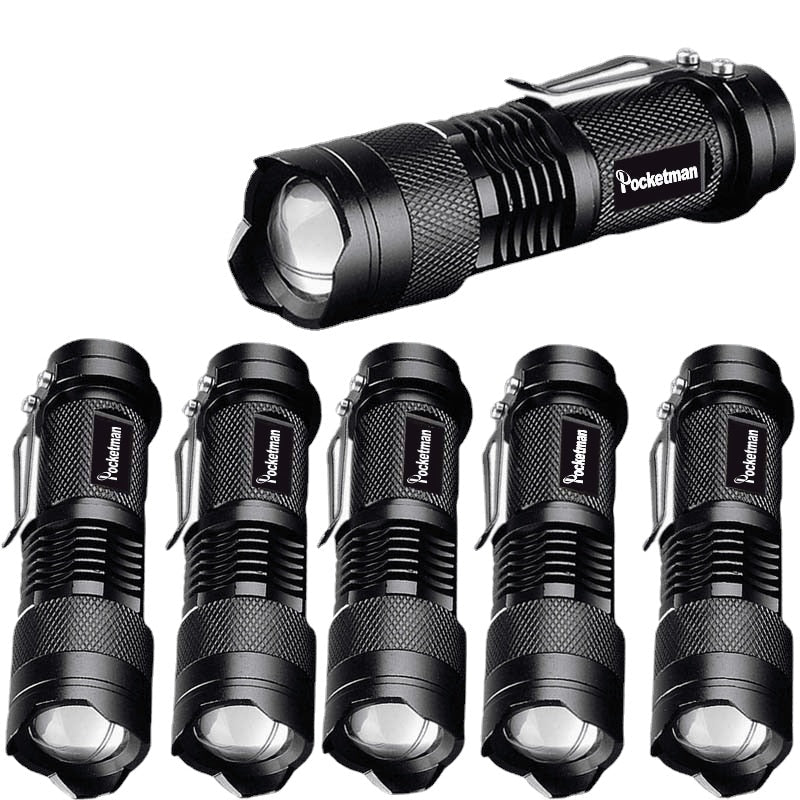 Powerful Tactical LED Flashlights - Portable, Zoomable, 3 Modes, Self Defense, Camping Lanterns, 6 Pack