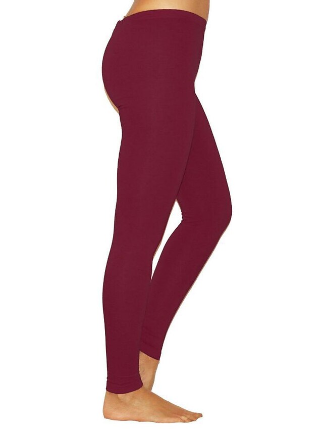 Ladies' Cotton Blend Ankle-Length Stretchy Casual Sports Tights - Comfortable Fit