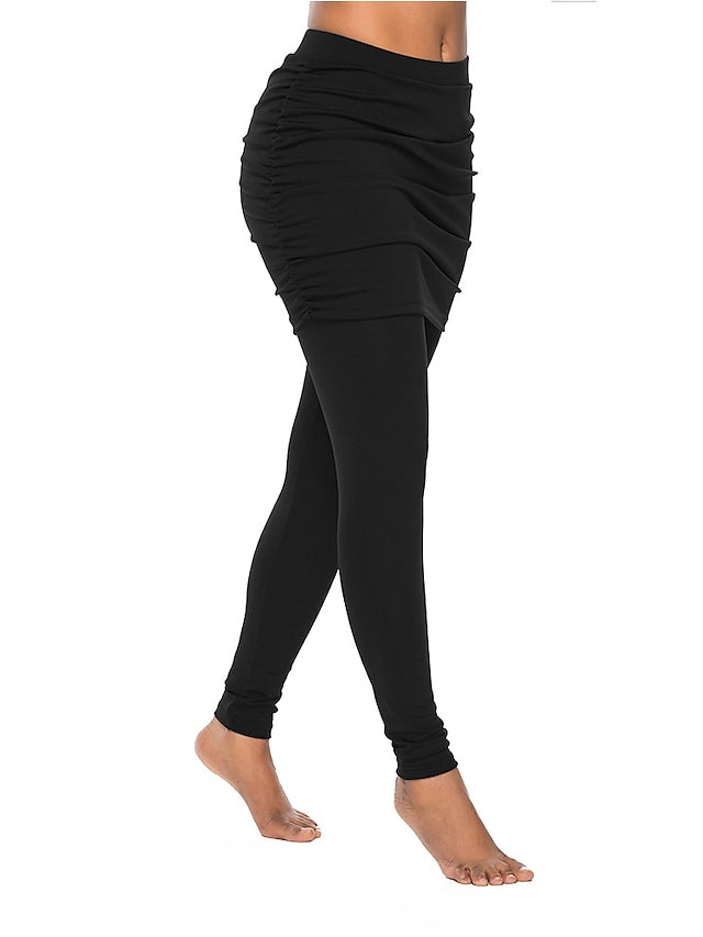 Sports Simple Soft Stretchy Pants with Ruched Sides